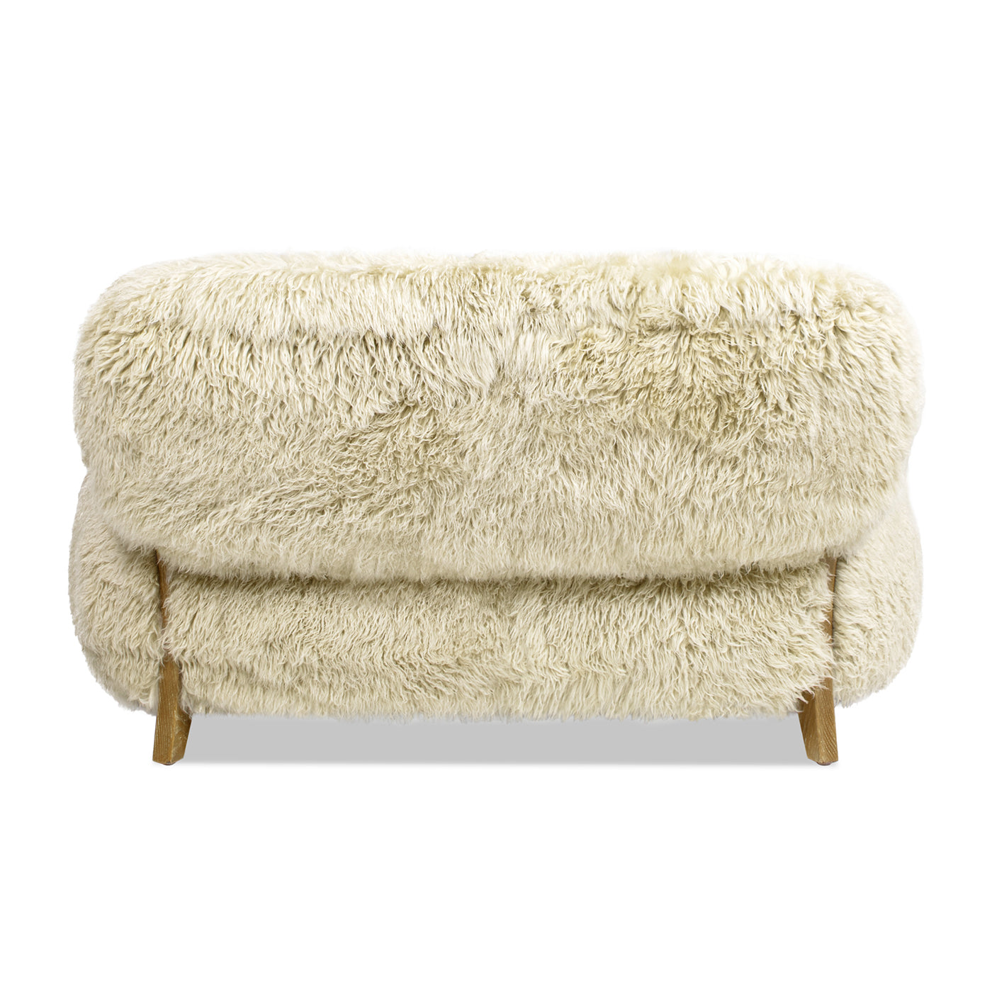 Enchante 52.5" Zealand Sheepskin Accent Loveseat Taupe Natural Foam Fur