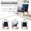 Coolmore Modern Accent Chair, Solid Wood Padding Lounge Armchairs With One Pillow For Living Room, Bedroom, Guest Room Navy Navy Brown Primary Living Space Modern Rubberwood Foam Velvet