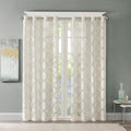 Fretwork Burnout Sheer Curtain Panel Only 1 Pc Panel Ivory Polyester