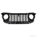 Front Mesh Grille Grid Grill For 2018 2024 Jeep Wrangler Rubicon Sahara Sport Jl Jt Grill With Camera Hole Black Plastic Black Abs