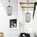 8 Light Farmhouse Kitchen Chandeliers, Matte Black And Sliver Vintage Rustic Cage Light Fixture Adjustable Height Chandeliers For Dining Room Hallway Foyer Entryway E12 Bulbs Not Included Matte Black American Design,Luxury,Modern,Vintage Metal Metal