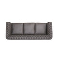 Stylish Slate Suede 3 Seater Sofa With Rolled Arms Modern, Elegant, And Comfortable Couch, Perfect For Relaxing Evenings, Ideal For Contemporary Home Decor, Durable Upholstery, And Luxurious Design Slate Suede Wood Primary Living Space Cushion Back