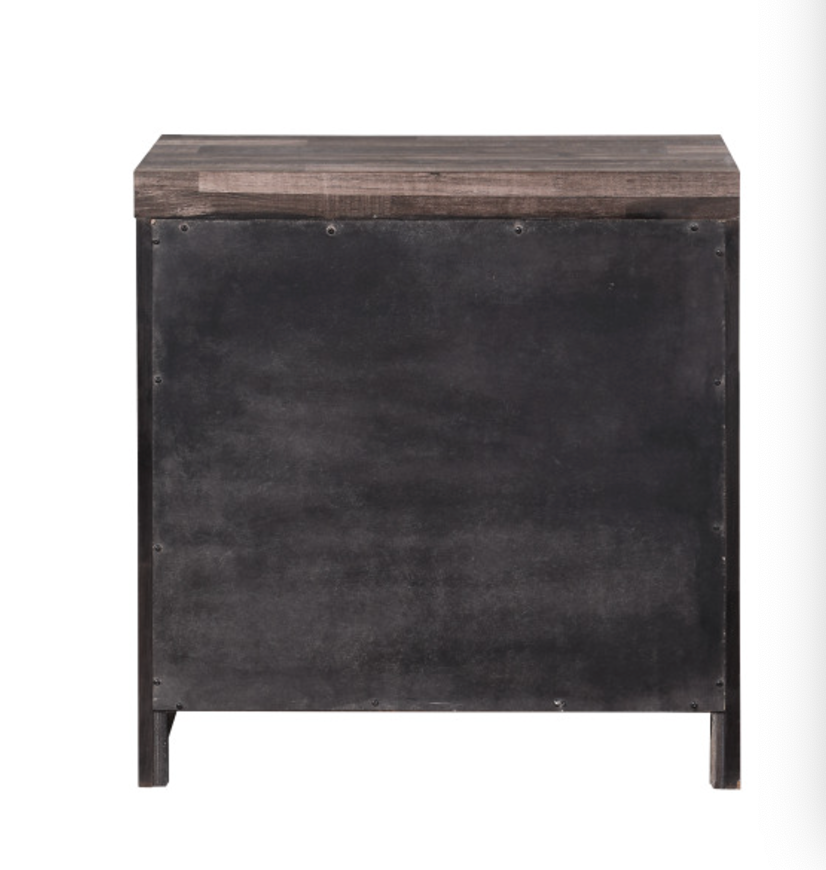 Juniper Dark Cherry Finish Nightstand Dark Brown Synthetic Wood