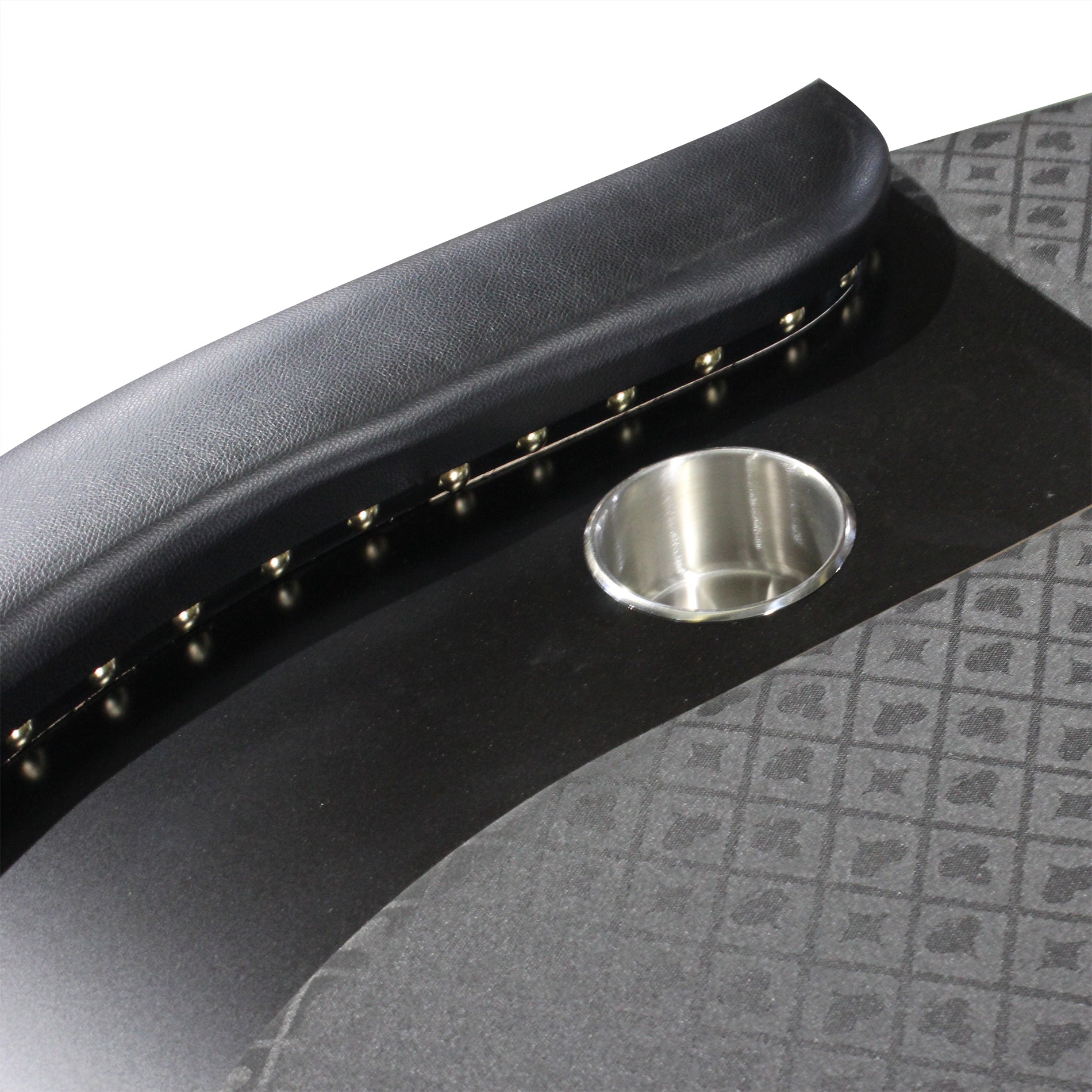 96" Poker Table For 10 Players Casino Game Texas Hold'Em Premium Oval With Round Stud Rivet Decorate Waterproof Cloth Chip Tray Cup Holders Black Primary Living Space Modern Plastic,Tech Cloth,Wood