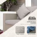 Outsunny Patio Wicker Loveseat With Cushions, 2 Seat Outdoor Pe Rattan Couch, Sofa With Throw Pillows For Porch, Backyard, Garden, Poolside, Gray Gray Steel