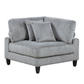 Living Room Furniture 4 Piece Modular Sectional Sofa Set Gray Corduroy Soft Cushion Pillows Solid Wood Legs Gray Corduroy Wood Primary Living Space Contemporary,Modern Modular Plywood,Solid Wood 4