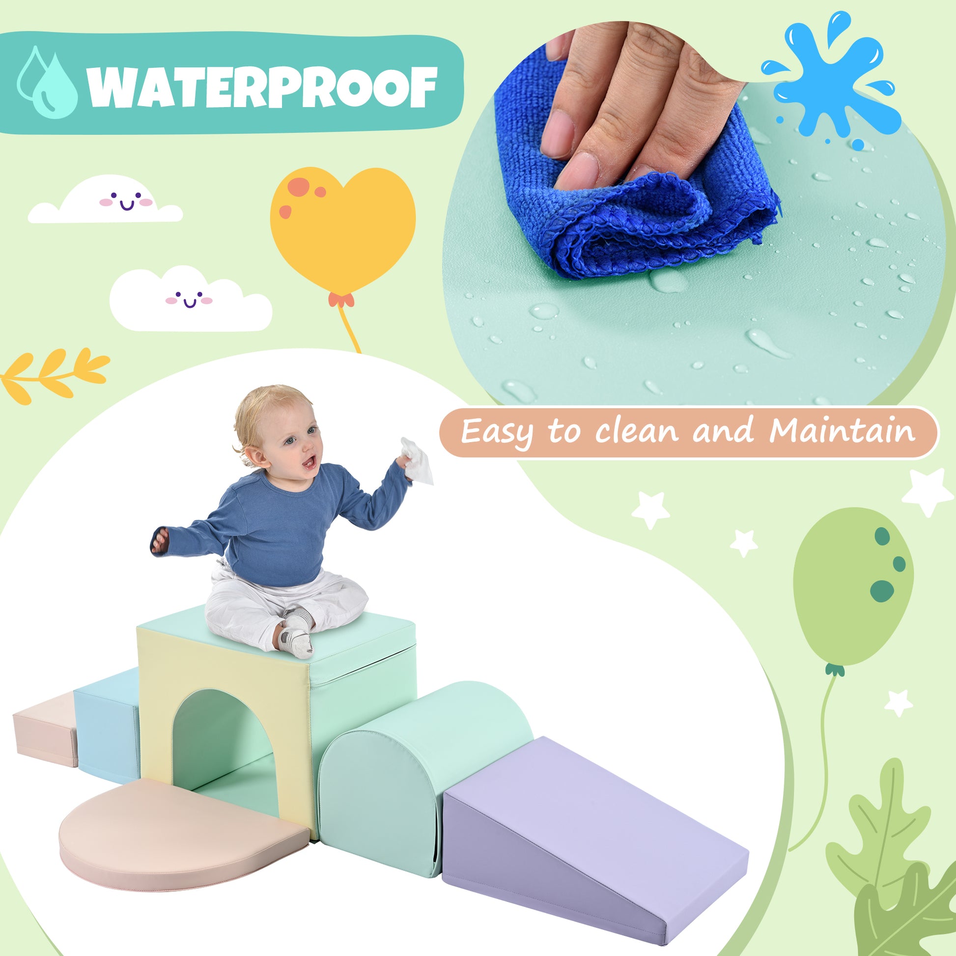 Colorful Soft Climb And Crawl Foam Playset 7 In 1, Soft Play Equipment Climb And Crawl Playground For Toddlers, Kids Crawling And Climbing Indoor Active Play Structure Colorful Under 50 Lbs Cute Foam 1 To 2 Years Pu Indoor