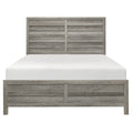 Weathered Gray Finish Queen Bed 1Pc Wooden Rustic Style Bedroom Furniture Box Spring Required Queen Gray Wood Bedroom Panel Wood