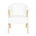 Modern Accent Chair With White Upholstery And Solid Wood Frame, Minimalist Lounge Chair For Living Room, Bedroom, Or Office White Foam Polyester,Solid Wood Mdf