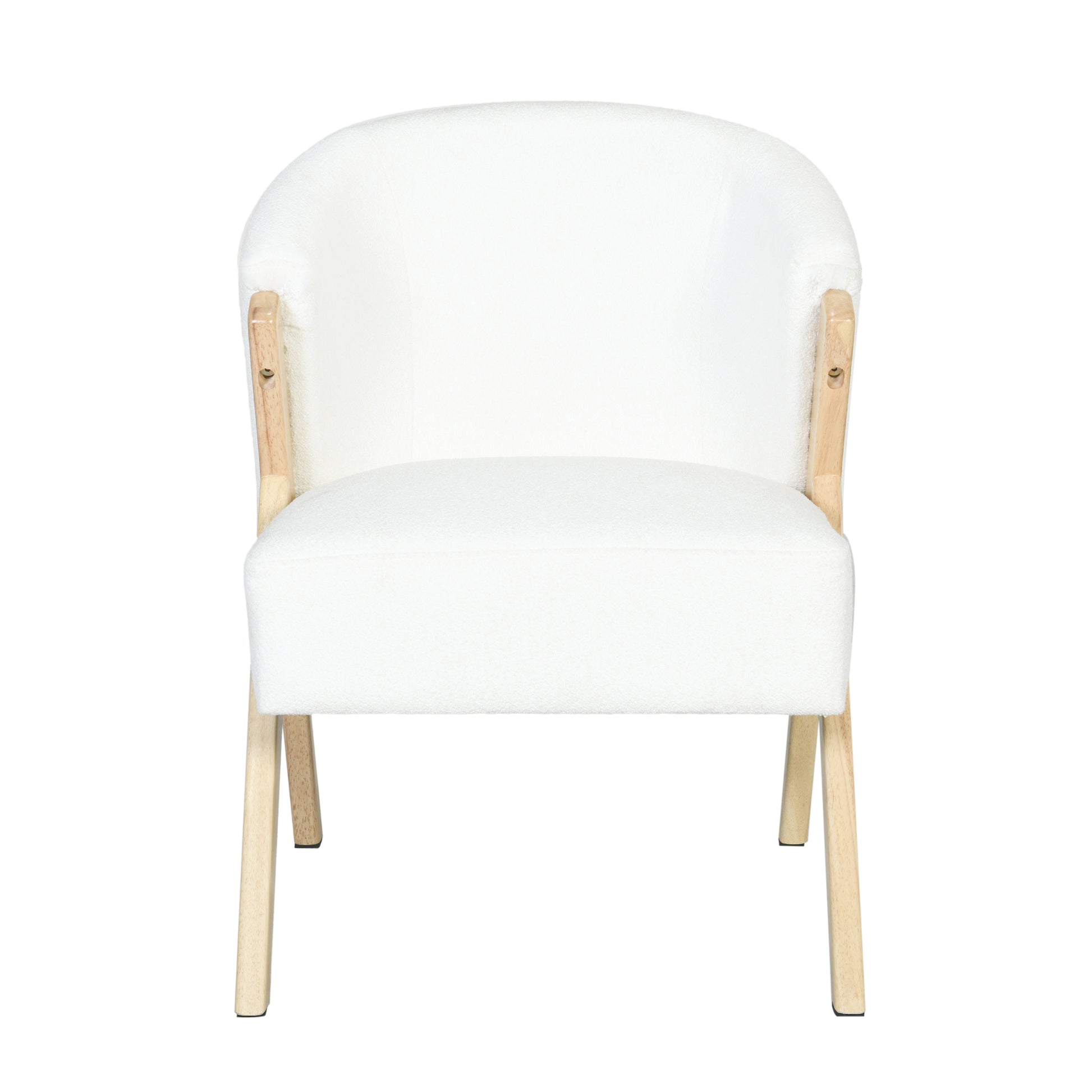 Modern Accent Chair With White Upholstery And Solid Wood Frame, Minimalist Lounge Chair For Living Room, Bedroom, Or Office White Foam Polyester,Solid Wood Mdf