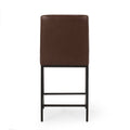 Counter Stool Set Of 2 Dark Brown Leather