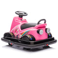 12V Kids Ride On Motor Bumper Car,Integrating System,Rotate 360 Degrees In Place,Collision Triggers Sound Effects And Lights,Four Wheel Waterfall Light,Cute Appearance Design For Kids Aged 3 5. Pink