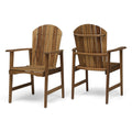 Outdoor Weather Resistant Acacia Wood Adirondack Dining Chairs Set Of 2 , Natural Finish Natural Acacia Wood