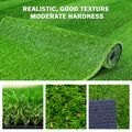 3Pack 3.3Ftx10Ft Artificial Grass Realistic Synthetic Thick Fake Faux Grass Rug Astroturf Carpet Landscape For Dogs Indoor Outdoor Garden Lawn Mat, With Drainage Holes Green Polypropylene