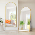 Dolonm 71X28 Inch Arch Full Length Mirror, Modern Design Standing Floor Mirror, Full Body Mirror For Living Room, Bedroom, Bathroom, Cloakroom, Hallway, Gold Aluminum Alloy Frame Golden Mirror