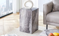Elevate Your Living Space With This Modern Mdf Coffee Table, Which Showcases Gray Textured Patterns. It Is Characterized By Stylish Design. Grey Mdf