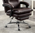 Contemporary Office Chair Upholstered 1Pc Comfort Adjustable Chair Relax Office Chair Work Brownpadded Armrests Brown Office Contemporary,Modern Office Chairs Tufted Back Adjustable Height Faux Leather,Metal