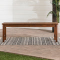 Modern Chevron Top Solid Wood Patio Bench Dark Brown Dark Brown Polyester Acacia Wood