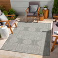 Sunshine Gc Har2024 Silver 5 Ft. 3 In. X 7 Ft. 3 In. Indoor Outdoor Area Rug Silver Polyester Polypropylene