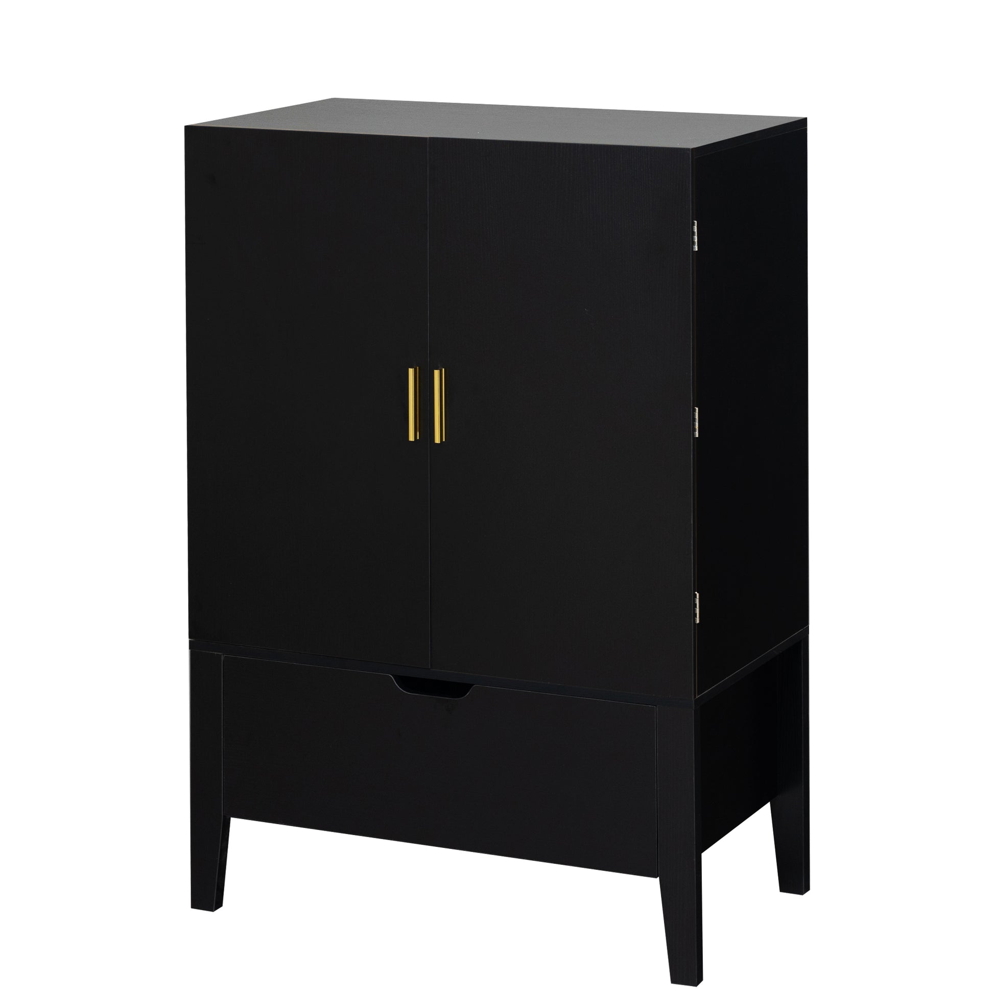 Lockers,Side Cabinets,Wine Bar Cabinet,Liquor Storage Credenza,Sideboard With Wine Racks & Stemware Holder,Wine Glass Holder,Metal Handle, Placed In Family Bars,Hallways,Living Rooms,Color:Black Brown 5 Or More Spaces Black Brown Primary Living Space