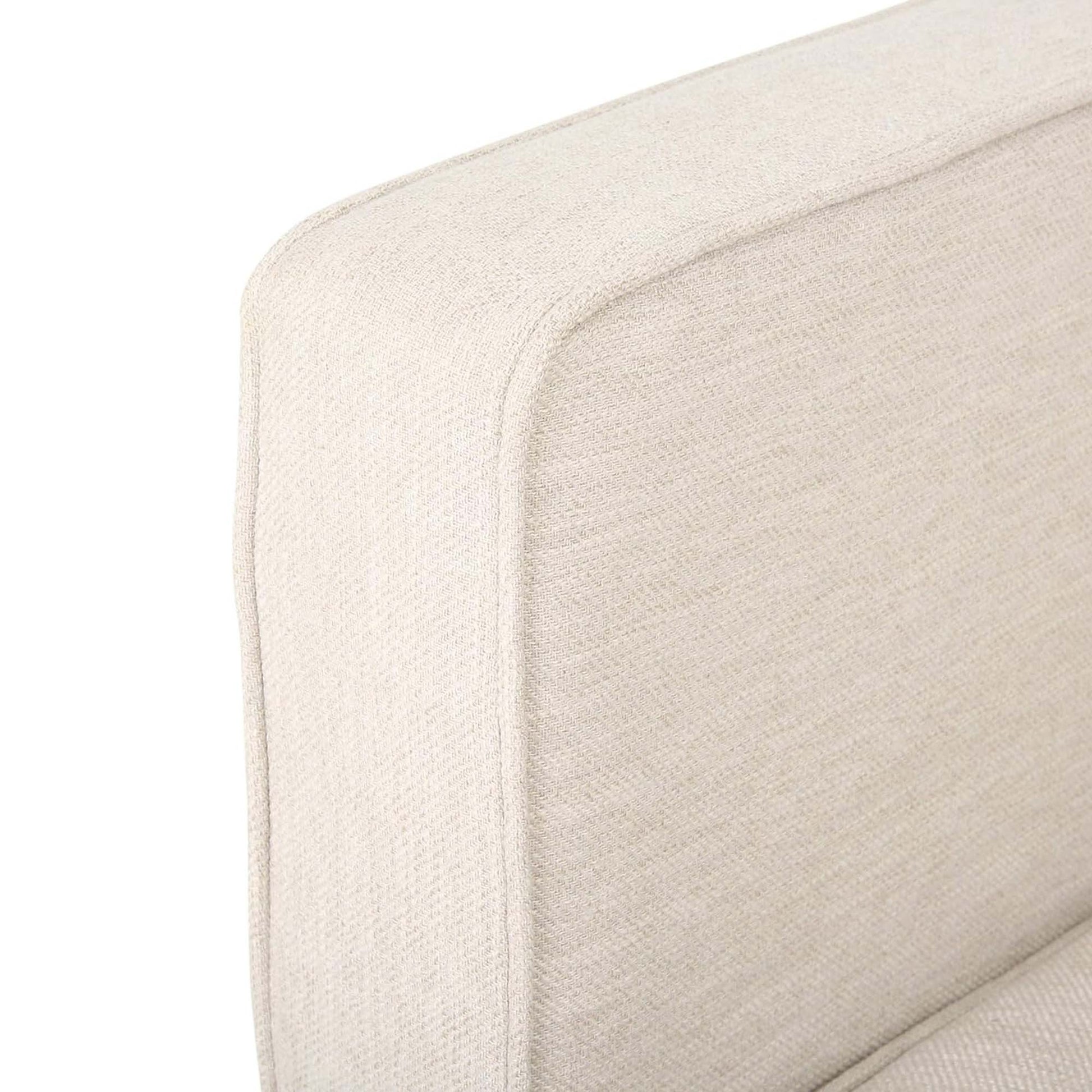 Mirod Comfy 3 Seat Sofa With Tufted Back And Arm, Modern For Living Room Beige Fabric 3 Seat