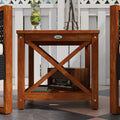 Outsunny 3 Pieces Patio Bistro Set Wooden With Cushions, Pe Wicker Patio Furniture Outdoor For Porch, Backyard, Garden, Brown Brown Rattan Metal
