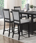 Charcoal Gray Finish Counter Height Chairs Set Of 2, Upholstered Seat And Back Casual Style Dining Kitchen Furniture Charcoal Grey Dining Room Casual Wood