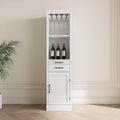 White Color Modular Wine Bar Cabinet Buffet Cabinet With Hutch For Dining Room White Particle Board Mdf