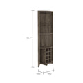 Essential Corner Bar Cabinetthree Shelves, Eight Built In Wine Rack, Two Side Shelves Dark Brown Dark Brown Dining Room Modern Shelves Included Particle Board