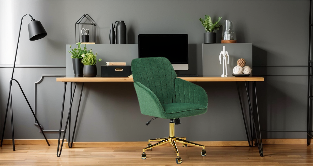 Ys Office Chair Blackish Green Velvet