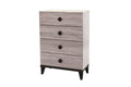 Modern Design Bedroom Furniture 1Pc Cream 4 Drawers Beautiful Chest With Faux Marble Top Black,Cream Modern Wood