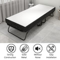 Deluxe Diplomat Folding Bed Twin Size With Luxurious Memory Foam Mattress And A Super Strong Sturdy Frame White Black Metal