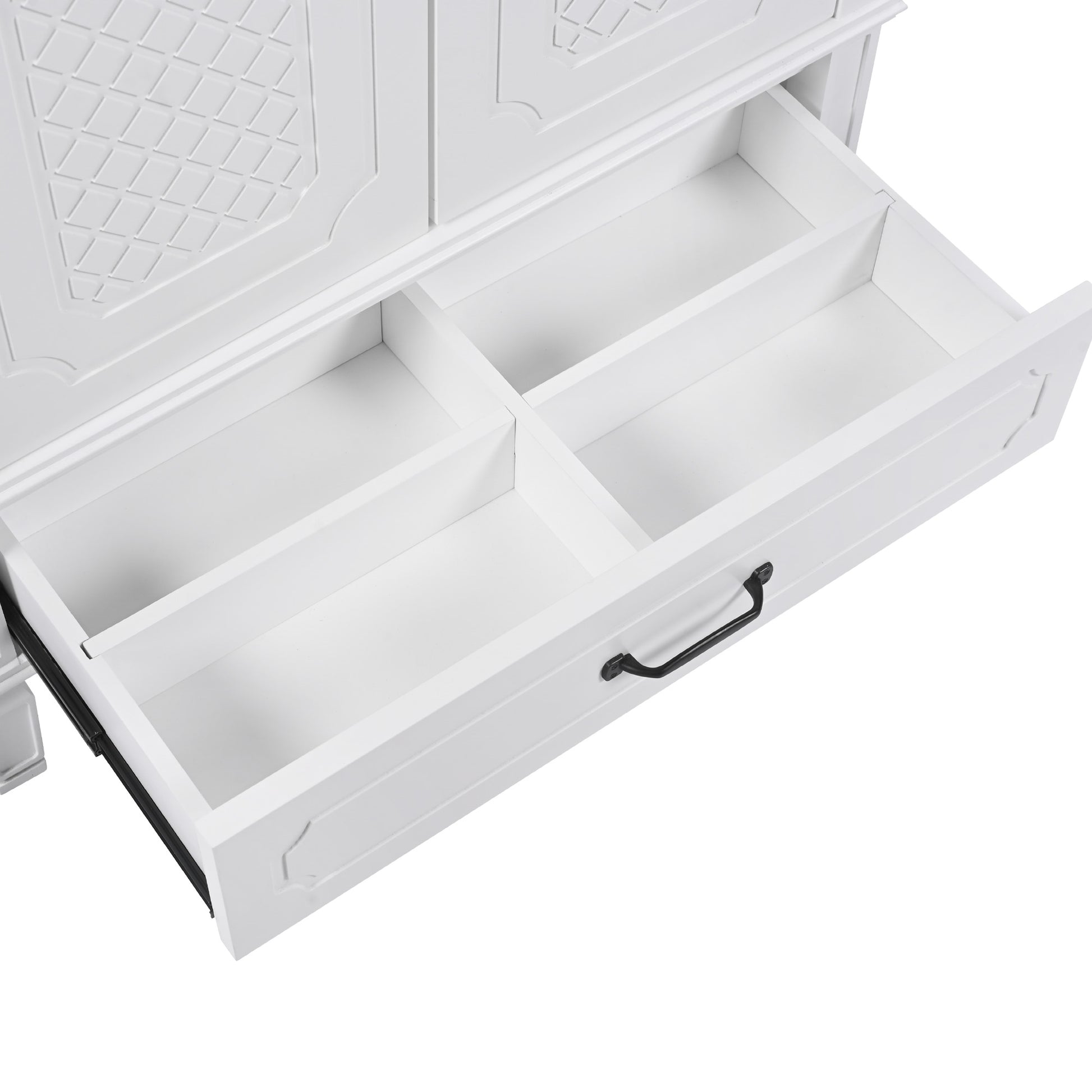 30" Bathroom Vanity With Sink Vintage Style, Multi Functional Storage Space, Door Shelf, Soft Closing Door, White White Acacia Wood,Ceramic Mdf