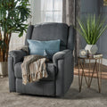 Charcoal Fabric Glider Recliner With Swivel, Manual Reclining Chair Charcoal Fabric