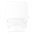 Accent Table, Side, End, Nightstand, Lamp, Living Room, Bedroom, White Laminate, White Metal, Contemporary, Modern White Metal