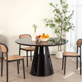 Modern Black High Gloss Minimalist Round Dining Table Black Desk And Hutch Dining Room Minimalist,Modern Freestanding Round Kitchen & Dining Tables Glossy Round Mdf Pedestal