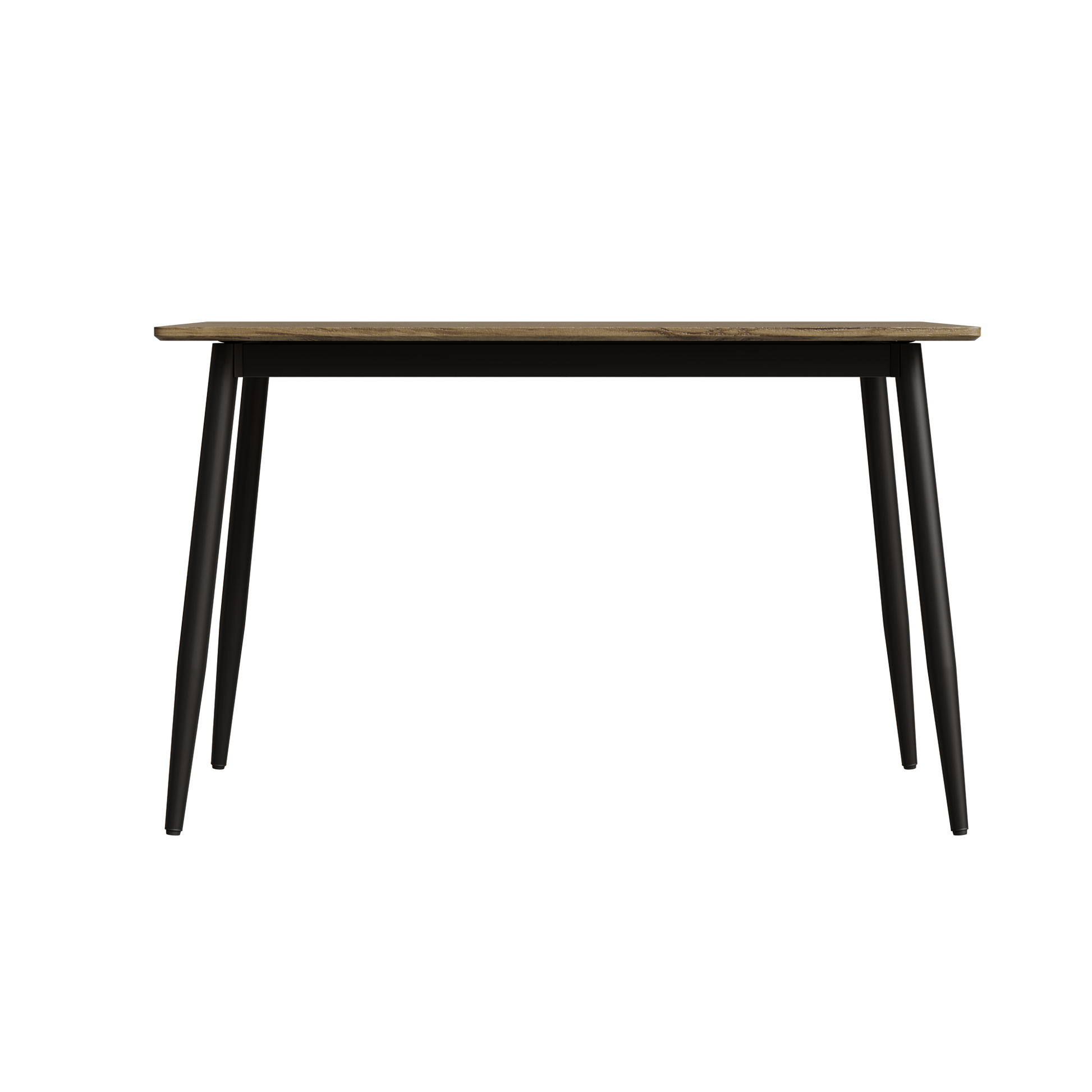 Modern Minimalist Wood Grain Tabletop Dining Table, Stylish Dining Table, Kitchen Dining Table, Sturdy And Durable, Easy To Assemble, Black Metal Leg Design, Suitable For 4 6 People, Suitable For