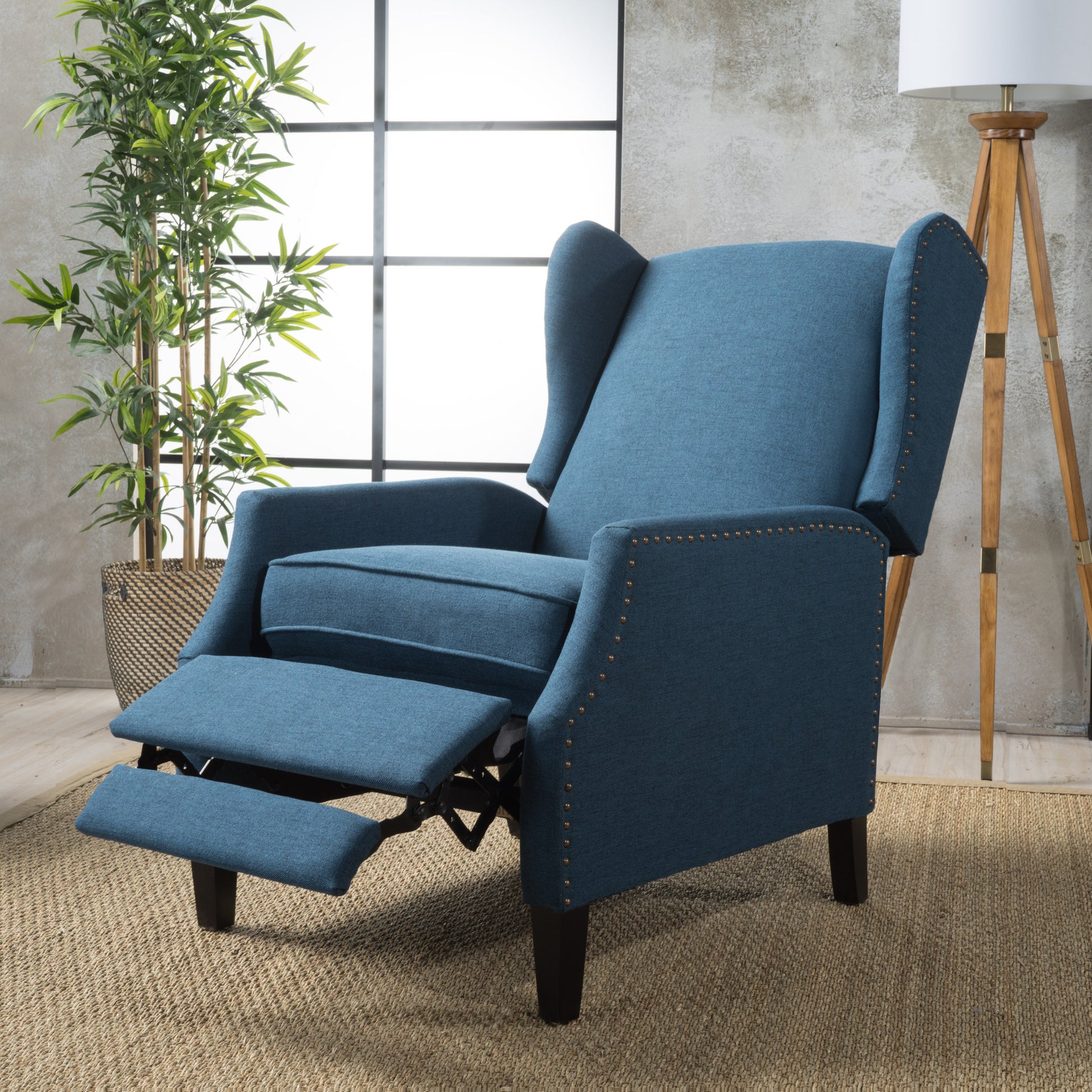 Recliner Navy Blue Fabric