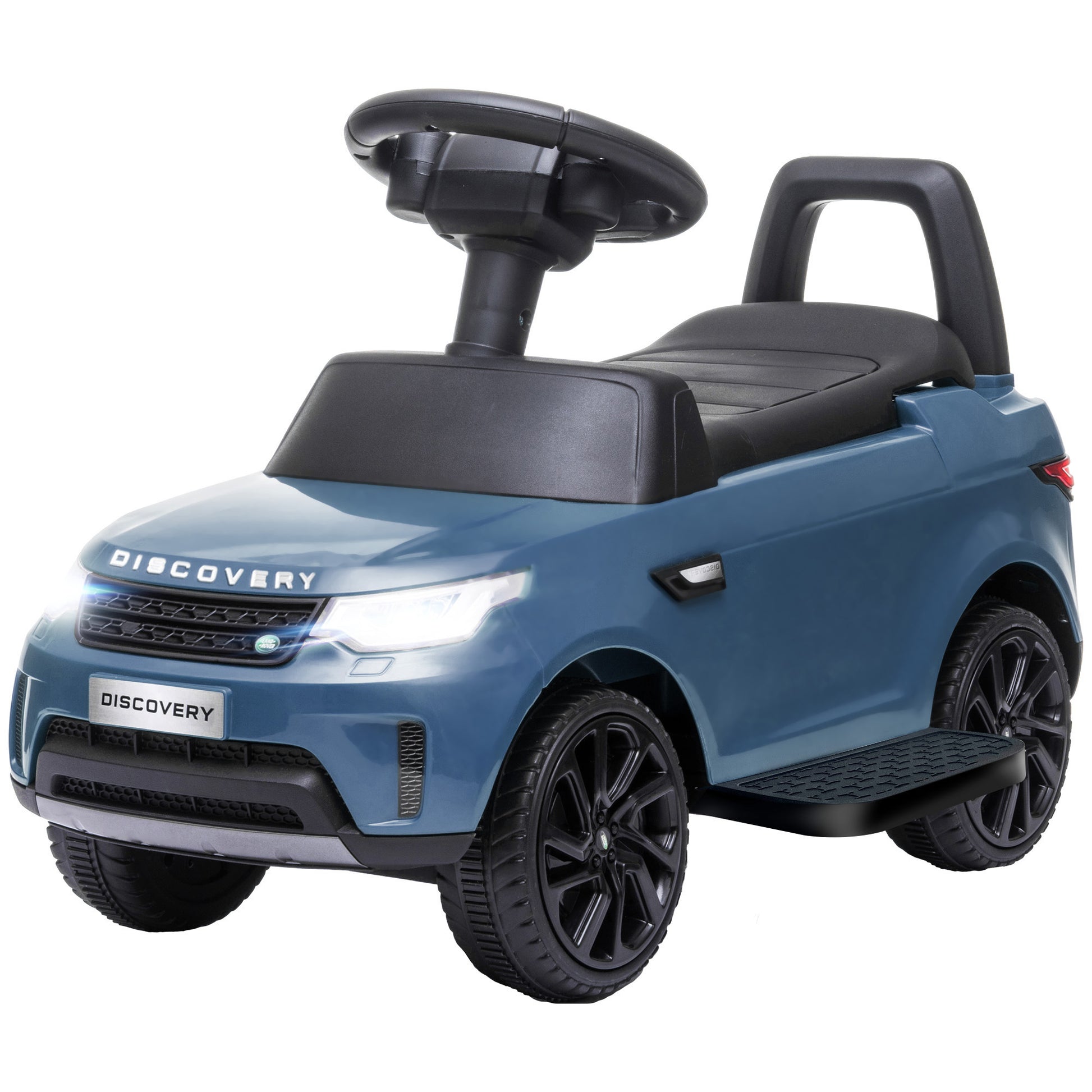 Qaba Land Rover Licensed 6V Ride On Push Car, 2 In 1 Sliding Car, Battery Powered Electric Car For Kids With Headlights Music Horn For 18 60 Months, Light Blue Light Blue Plastic