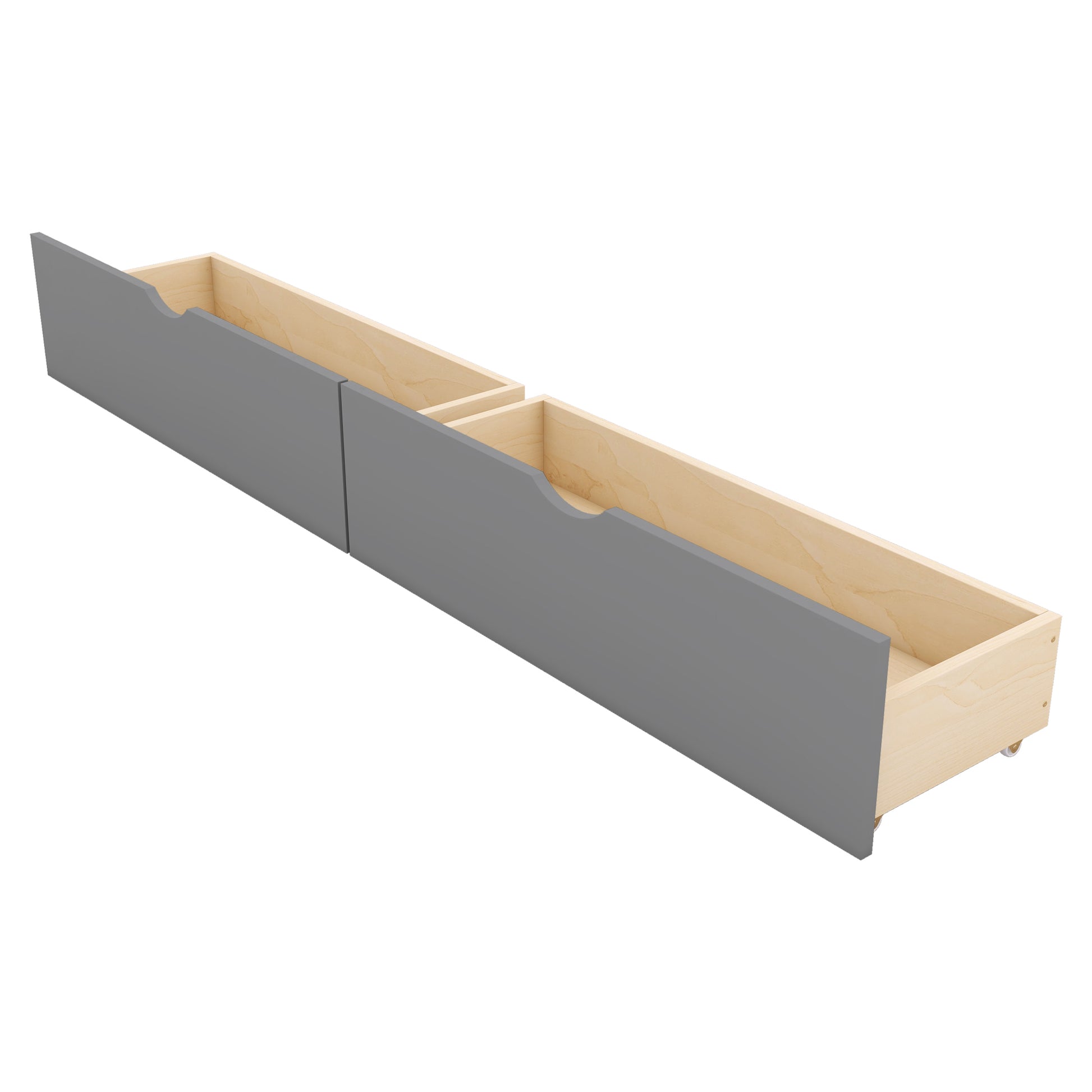 Queen Size Rattan Platform Bed With With 2 Big Drawers, T Size Trundle, Gray Queen Gray Plywood
