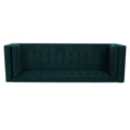 3 Seater Sofa, Upholstered Tufted Coach, Velvet Sofa, Green Frosty Green Velvet 3 Seat