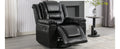 Home Theater Recliner Set Manual Recliner Chair With Wide Armrest, Two Built In Cup Holders For Living Room,Bedroom, Black Old Sku:Sg000760Aab Black Foam Pu Leather