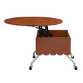 Round Lift Top Coffee Table With Wheels, Metal Frame And Multi Color Lighting In 27.6