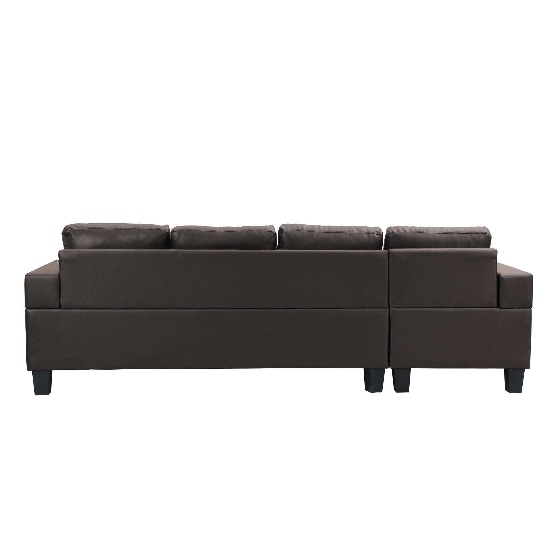 Sectional Sofa Set For Living Room With L Shape Chaise Lounge ,Cup Holder And Left Or Right Hand Chaise Modern 4 Seat Chocolate Brown Dark Brown Pu 4 Seat