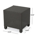 Puerta Accent Table Dark Brown Pe Rattan Iron