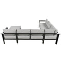 U Shaped Multi Person Outdoor Sofa Set, Suitable For Gardens, Backyards, And Balconies. Grey Seats 6 Aluminum