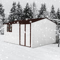 Metal Garden Sheds 10Ftx12Ft Outdoor White Coffee With Window White Metal