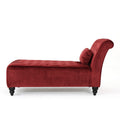 Tufted Chaise Lounge Garnet Velvet