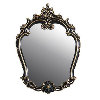 Betria Mirror, Gold & Black Finish Ac01893 Dark Oak Wood