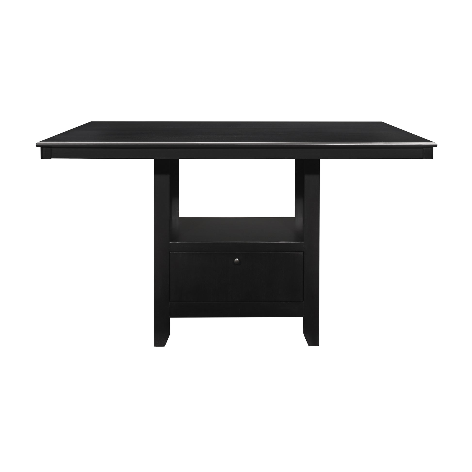 Charcoal Gray Finish 7Pc Dining Counter Height Table With Base Storage And 6 Counter Height Chairs Set Casual Style Dining Kitchen Wooden Furniture Wood Wood Charcoal Grey Seats 6 Wood Dining Room Casual Rectangular Dining Table With Chair Wood